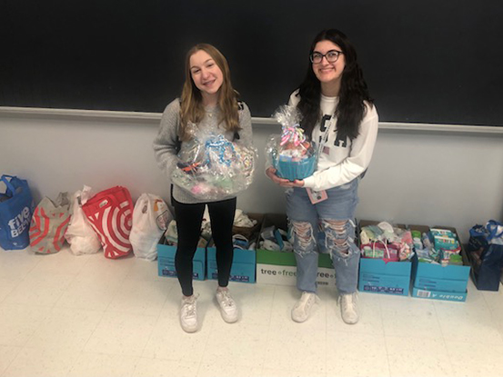 Sachem High School East collects baskets for babies