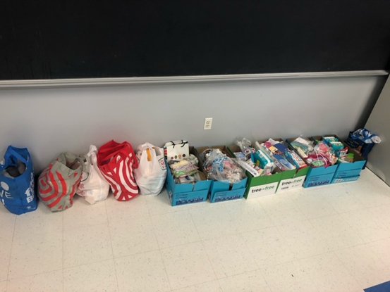 Sachem High School East collects baskets for babies